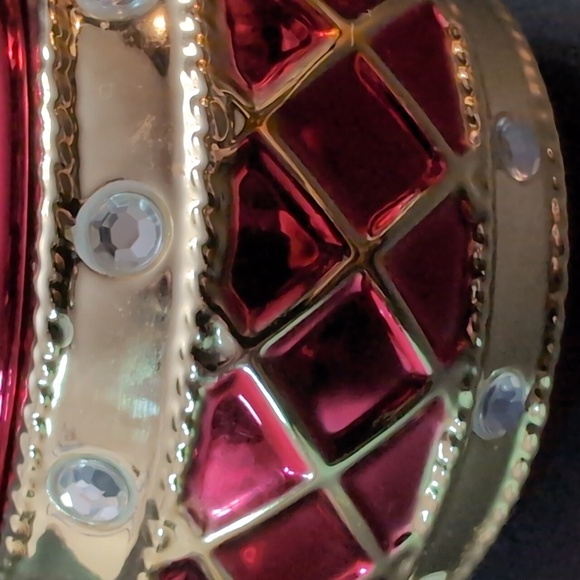 Teleflora Large Red/Gold Christmas Ornament Trinket Dish . - Picture 3 of 9